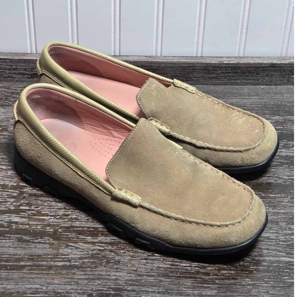 Cole Haan Women's Tan Leather Slip On Waterproof Comfort Loafer Size 9.5 B